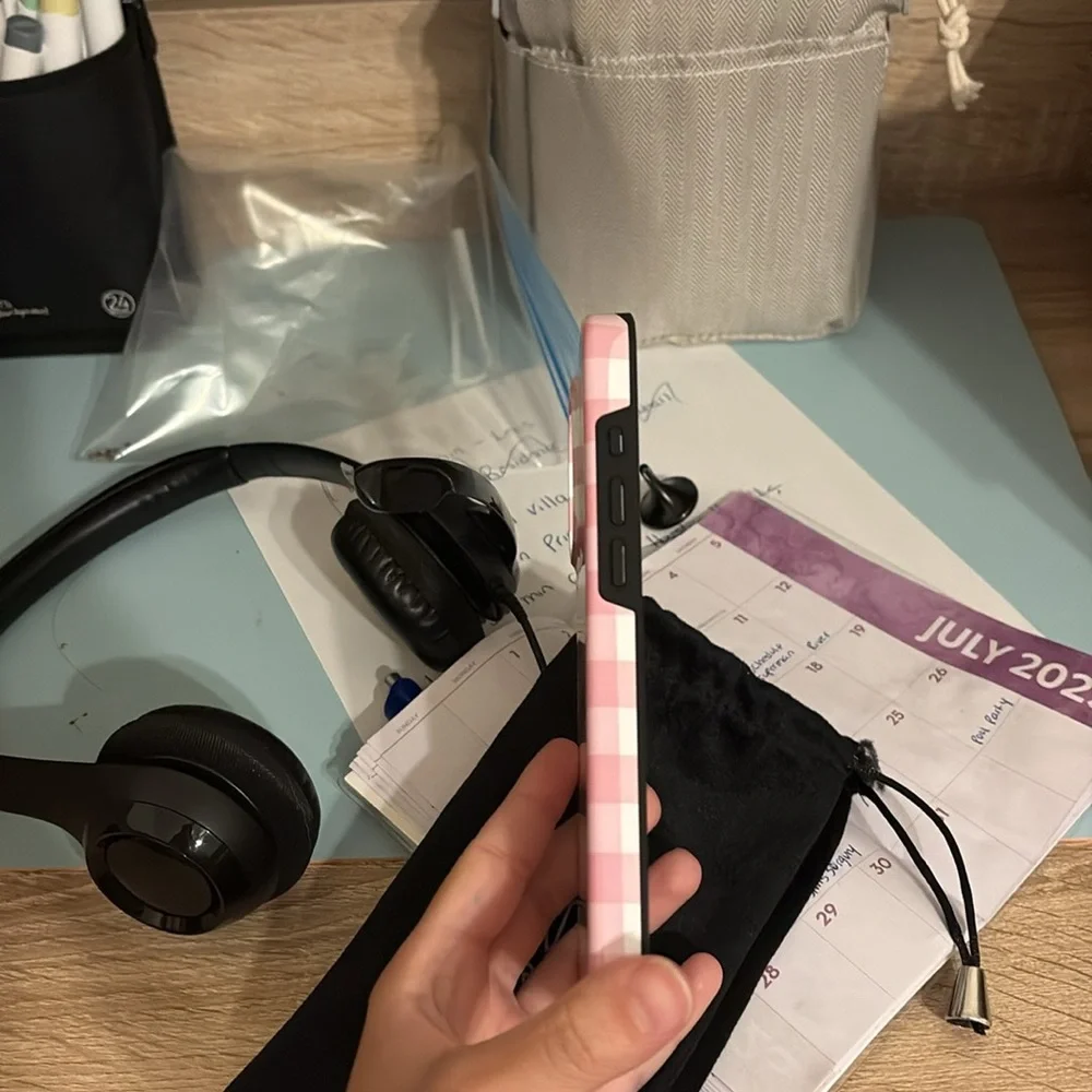Pink Checkered iPhone 16 Pro Max Case